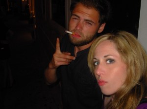 Mike and Ali On The Air outside Villa nightclub